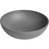 Sapho TURF betónové umývadlo na dosku vrátane výpuste, priemer 44cm, čierny granit AR436