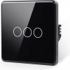 Revolo Touch dotykový vypínač Sense č.5 (3 okruhy) - Čierny zaoblený