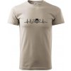 EKG včela - Klasické pánske tričko vyššej gramáže - 3XL ( Ľadovo sivá )