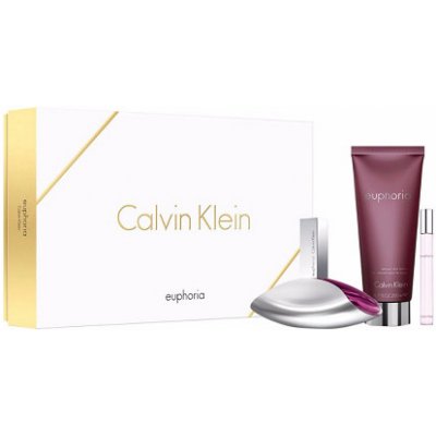 Calvin Klein Euphoria darčeková sada pre ženy parfumovaná voda 100 ml + telové mlieko 200 ml + parfumovaná voda roll-on 10 ml