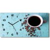 Vodorovné Moderné sklenené hodiny na stenu Čierna káva 60x30 cm