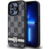 DKNY PU Leather Checkered Pattern and Stripe kryt pre iPhone 13 Pro Max, čierny 57983120354