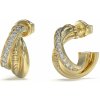 Guess Slušivé pozlátené náušnice so zirkónmi Perfect JUBE04066JWYGT/U