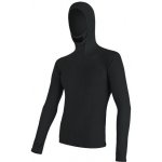 Sensor Merino Double Face pánske tričko dlhý rukáv s kapucňou black