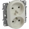 Legrand Nilee - 2 x 2p zásuvka z více snímků - bez výňatku, šroubové svorky - krém 764662
