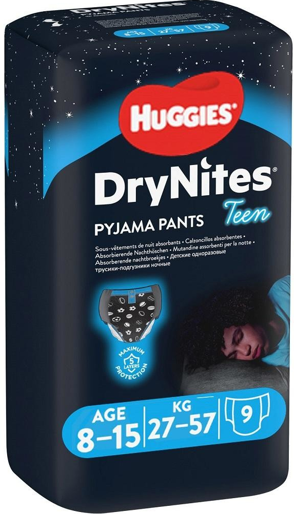 HUGGIES DryNites pre chlapca 8-15 r 27-57 kg 9 ks