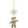 Teddies Medveď s hviezdou plyš záves na postieľku naťahovací hrací strojček 5904209891122