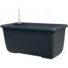 Plastia Truhlík samozavlažovací SIESTA LUX plastový antracitový - 80x20x19cm