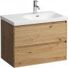 Kúpeľňová skrinka bez umývadla Laufen Lua 73,5x51,5x45 cm divoký dub H4035821122671