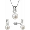 Perlová súprava so zirkónmi a bielou riečnou perlou 29067.1B