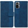 Peňaženkové kožené puzdro Geometric na Xiaomi Redmi Note 10/10S - Modrá