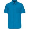 KARIBAN VINTAGE ACE K551 / Pánska košeľa s krátkym rukávom - bright turquoise XXXL