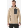 QUECHUA Pánska fleecová mikina MH500 s vreckom béžová S