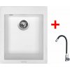 Set Sinks CUBE 410 Milk + Elasta nerez/čierná