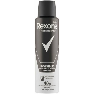 Rexona Men Invisible on Black + White Clothes antiperspirant sprej pre mužov 150 ml