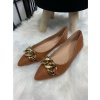 Made in Italia Balerínky hnedé Luccia so zlatým doplnkom