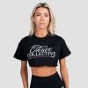 GymBeam Dámske cropped tričko Thrive Black L