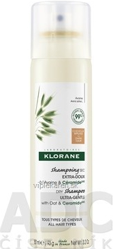 Klorane Suchý šampón s ovsom a ceramidmi na tmavé vlasy 150 ml