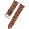 eses Kožený remienok - Hnedý s bielym prešívaním, 18 mm