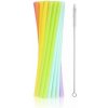 Znovu použiteľné plastové brčka - slámky - 9 x 240mm Pastelové - 17ks - GoDan