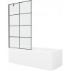 Mexen Cubik obdĺžniková vaňa 150 x 70 cm s plášťom a 1-krídlovou zástenou 100 cm, čierny vzor - 550315070X9510007077