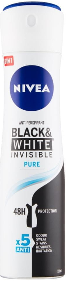 Nivea Invisible for Black & White Pure deospray 150 ml