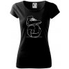 Futbalová lopta kopačka jedným ťahom - Dámske tričko Pure - 3XL ( Čierna )