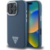 Guess PU Grained Triangle Logo Zadní Kryt pro iPhone 16 Pro Max Blue