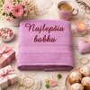 Vyšívaná osuška s nápisom - Najlepšia babka