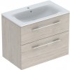 Geberit Selnova štvorcová skrinka + umývadlo Slim 80 cm, svetlý hikor 501.243.00.1