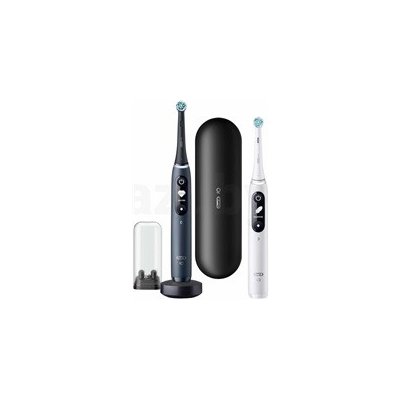 Oral-B iO Series 7 Duo Black Onyx & White Alabaster set elektrických zubních kartáčků, 5 režimů, AI, časovač