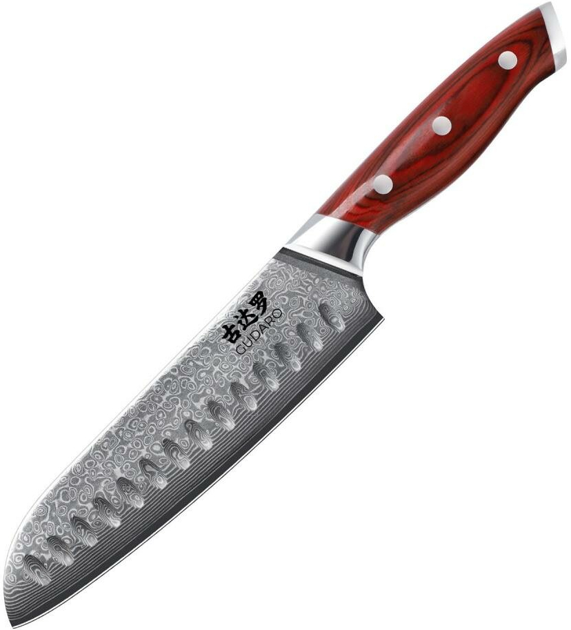 Gudaro -Damaškový Santoku kuchynský nôž KENSHO 7",67 vrstiev ocele, dĺžka 17,5cm GD1002-E