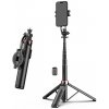 mobilNET Bluetooth selfie tyč, magnetická, tripod, 130 cm, čierna