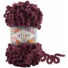 Alize - Jemná priadza na pletenie Alize Puffy FINE Bordová 956