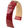 Kožený remienok Hirsch Prestige L 02207020-1, červený, aligátora koža, dĺžka L, Quick Release 19 mm
