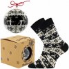 Ponožky unisex vianočné Lonka Elfi - čierne-biele, 33-38