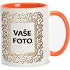Hrnček s fotkou farebný rámik Ornament 350 ML FOTOpošta Farba: ORANŽOVÝ