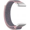 eses Nylonový remienok pre Garmin - Sivo svetlo ružový, Strieborný QuickFit 26 mm