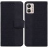 Peňaženkové kožené puzdro Geometric na Motorola Moto G13 / G23 / G53 5G - Čierna