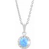 JSB Bijoux Opál s krištáľovými kameňmi Swarovski Blue 92300040bl (Ag 925/1000, 1,86 g)