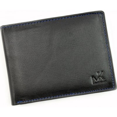 Money Kepper pánska kožená peňaženka Cobiter modre prošivánie čierna