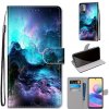 Peňaženkové kožené puzdro DRAWING na Xiaomi Redmi Note 10 5G - Colorful Clouds