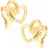 Šperky eshop - Zlaté náušnice 9K prepletené srdcia zo žltého zlata S1GG75.04