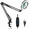 Lupa Verk 09197 kosmetická lampa s lupou, 54× LED, USB, černá (48695)
