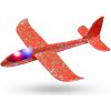 Aviator 7954 Penové Hádzacie Lietadlo s 2 LED svetlami, 48x47cm, červeno-zelená