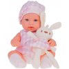 Bábika bábätko s plyšovým zajačikom, ružová