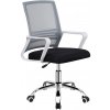 Kondela Kancelárska stolička, sieťovina sivá/látka čierna/plast biely, APOLO 2 NEW