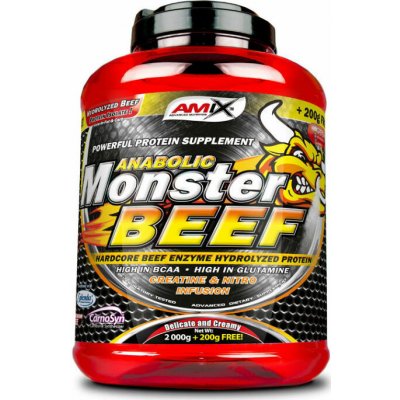 AMIX Anabolic monster BEEF 90% proteín jahoda a banán 2200 g