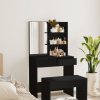 Toaletný stolík so zrkadlom čierny 74,5x40x141 cm-ForU-802805