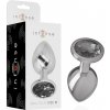 Intense - Metal Aluminum Anal Plug With Black Glass Size M - Análny Kolík